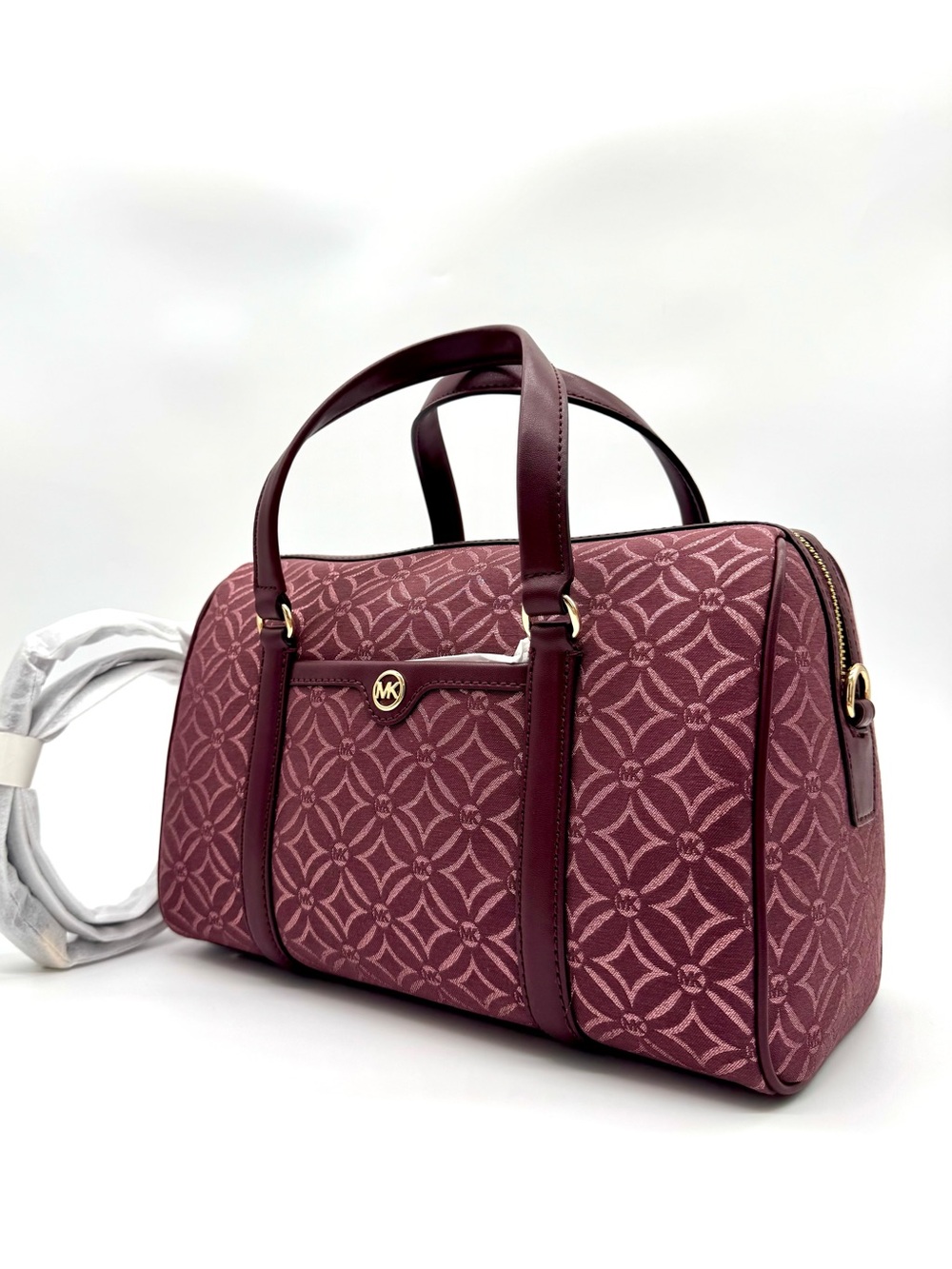 Michael Kors Medium Travel Duffle Satchel Bag Ox Blood Multi